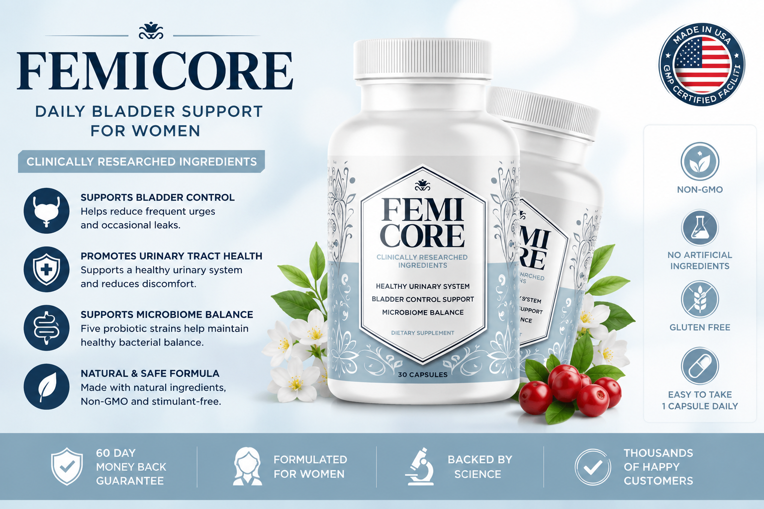 Femicore daily bladder support supplement